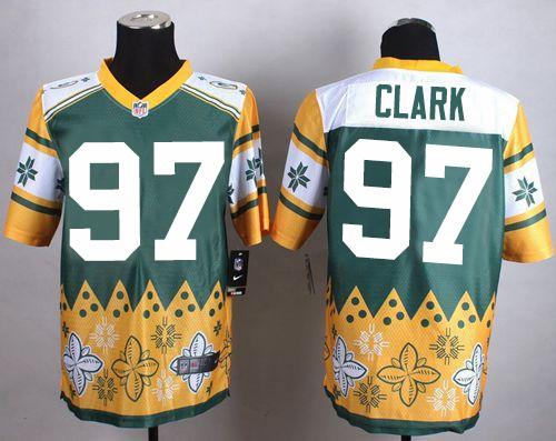 Nike Packers #97 Kenny Clark Green Men's Stitched NFL Elite Noble Fashion Jersey - Click Image to Close